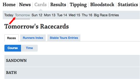 racing post cards tomorrow.